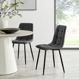 Bravich Zurich Grey Faux Leather Dining Chair With Modern Design And Comfort - Set Of 4 - thumbnail 2