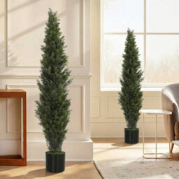 Homcom Set Of 2 Decorative Artificial Plants Cypress In Weighted Pot, 150Cm - thumbnail 8