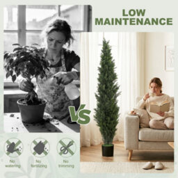 Homcom Set Of 2 Decorative Artificial Plants Cypress In Weighted Pot, 150Cm - thumbnail 5