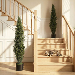 Homcom Set Of 2 Decorative Artificial Plants Cypress In Weighted Pot, 150Cm - thumbnail 1