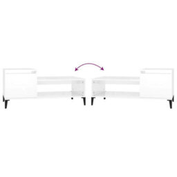 Berkfield Durable Coffee Table High Gloss White 100X50X45 Cm Engineered Wood - thumbnail 8