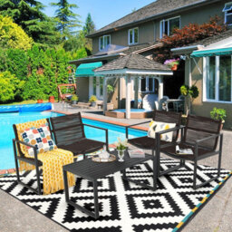 Costway 4 Pieces Outdoor Patio Chairs Set With Coffee Table - thumbnail 8