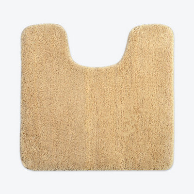 Allure Bath Fashions Luxury Microfibre Pedestal Toilet Mat Non-Slip - Beige - image 1