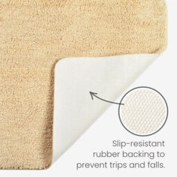 Allure Bath Fashions Luxury Microfibre Pedestal Toilet Mat Non-Slip - Beige - thumbnail 3