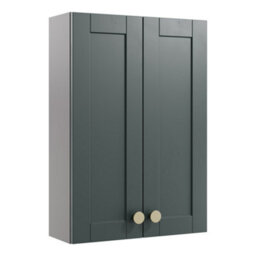 Ashford Matt Kombu Green Bathroom Double Wall Cabinet (H)72Cm (W)49.5Cm