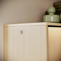 Arte Flow 7 Cabinet 46Cm - Oak Vincenza & Black Compact Side Cabinet With Led Lighting - thumbnail 6