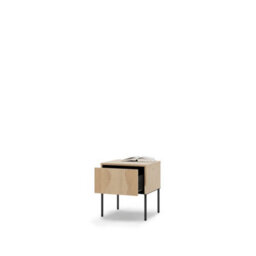 Arte Flow 7 Cabinet 46Cm - Oak Vincenza & Black Compact Side Cabinet With Led Lighting - thumbnail 4