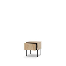 Arte Flow 7 Cabinet 46Cm - Oak Vincenza & Black Compact Side Cabinet With Led Lighting - thumbnail 3