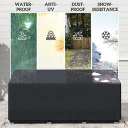Outsunny 190X72X76Cm Rectangular Patio Furniture Cover For Chairs Black - thumbnail 6