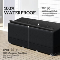Outsunny 190X72X76Cm Rectangular Patio Furniture Cover For Chairs Black - thumbnail 4