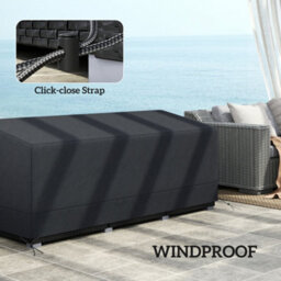 Outsunny 190X72X76Cm Rectangular Patio Furniture Cover For Chairs Black - thumbnail 5