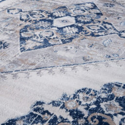 The Rugs Montana Navy Cream Oriental Area Rug And Runner Soft Durable Pet Friendly Easy To Clean Living Room Bedroom 4020 - thumbnail 3
