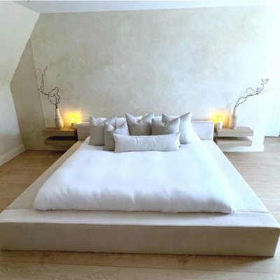 Stratus Interiors Manhattan Plain Platform Bed - Low Headboard Modern Minimalist Bed Frame - Gas Lift Storage - Super King - image 1