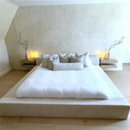 Stratus Interiors Manhattan Plain Platform Bed - Low Headboard Modern Minimalist Bed Frame - Gas Lift Storage - Super King - thumbnail 1