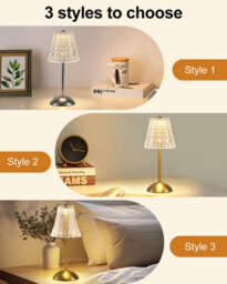 Harper Living Rechargeable Table Lamp, Bedside Reading Light Gold Finish, Cordless Touch Lamps For Bedroom Living Room Dining - thumbnail 5