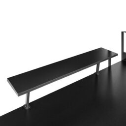 Wyld And Coco Novadesk Home Office Desk With Iron Frame, 5 Shelves And Monitor Stand - Black Matt - W120 X D64 X H120Cm - thumbnail 6