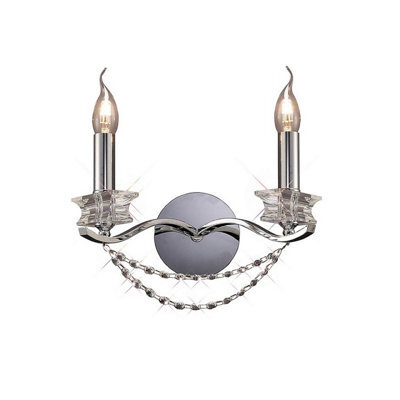 Luminosa Lighting Luminosa Nydia Wall Lamp 2 Light E14 Polished Chrome/crystal - image 1