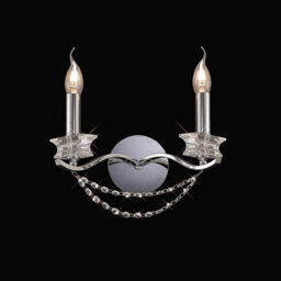 Luminosa Lighting Luminosa Nydia Wall Lamp 2 Light E14 Polished Chrome/crystal - thumbnail 2