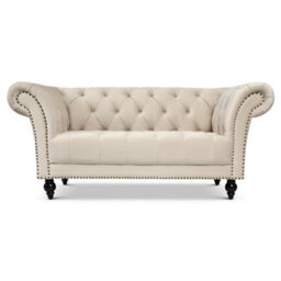 Bravich Cambridge Chesterfield 2 Seater Sofa - Velvet Cream