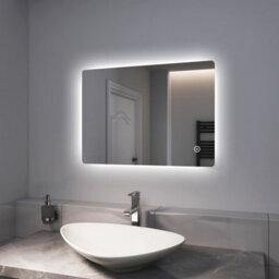 Emke Illuminated Bathroom Mirrors With Shaver Socket, Led Mirrors With Extra Fuse, Dimmable & Demister, 500X700mm - thumbnail 2