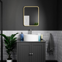 Harper & Harlow 390X500 Antila Brushed Brass Rounded Edge Mirror - thumbnail 6