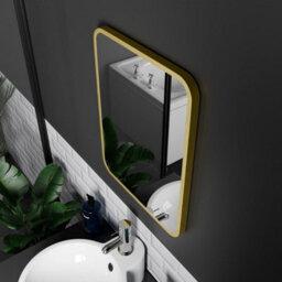 Harper & Harlow 390X500 Antila Brushed Brass Rounded Edge Mirror - thumbnail 3