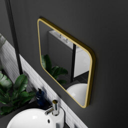 Harper & Harlow 390X500 Antila Brushed Brass Rounded Edge Mirror - thumbnail 5