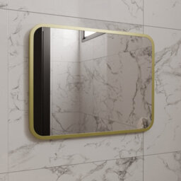 Harper & Harlow 390X500 Antila Brushed Brass Rounded Edge Mirror - thumbnail 7