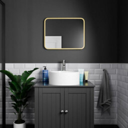 Harper & Harlow 390X500 Antila Brushed Brass Rounded Edge Mirror - thumbnail 4