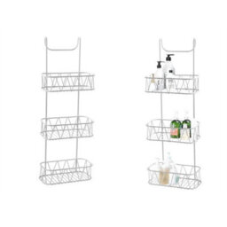 New 3 Tier White Over Shower Screen Caddy Hanging Bathroom Organiser Tidy - thumbnail 4