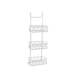 New 3 Tier White Over Shower Screen Caddy Hanging Bathroom Organiser Tidy - thumbnail 1