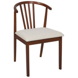 Beliani Set Of 2 Dining Chairs Craig Wood Dark Brown/ Beige - thumbnail 6