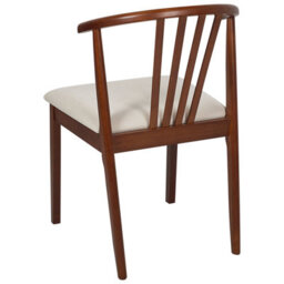 Beliani Set Of 2 Dining Chairs Craig Wood Dark Brown/ Beige - thumbnail 5
