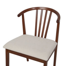 Beliani Set Of 2 Dining Chairs Craig Wood Dark Brown/ Beige - thumbnail 7