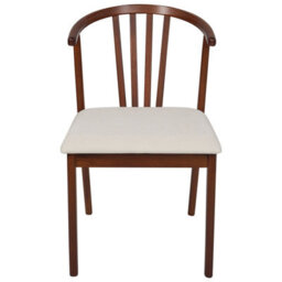 Beliani Set Of 2 Dining Chairs Craig Wood Dark Brown/ Beige - thumbnail 4