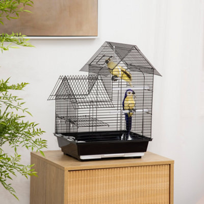 Pawhut Metal Bird Cage, With Plastic Perch, Swing Ring, Handle, 39 X 33 X 47Cm - image 1