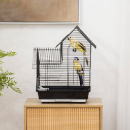 Pawhut Metal Bird Cage, With Plastic Perch, Swing Ring, Handle, 39 X 33 X 47Cm - thumbnail 8