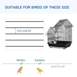 Pawhut Metal Bird Cage, With Plastic Perch, Swing Ring, Handle, 39 X 33 X 47Cm - thumbnail 7