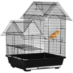 Pawhut Metal Bird Cage, With Plastic Perch, Swing Ring, Handle, 39 X 33 X 47Cm - thumbnail 2