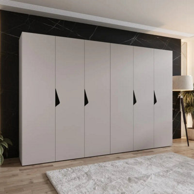 Arte Sandi I Hinged Door Wardrobe 300Cm - Cashmere Six-Door Wardrobe With Spacious Interior And Hanging Storage - image 1