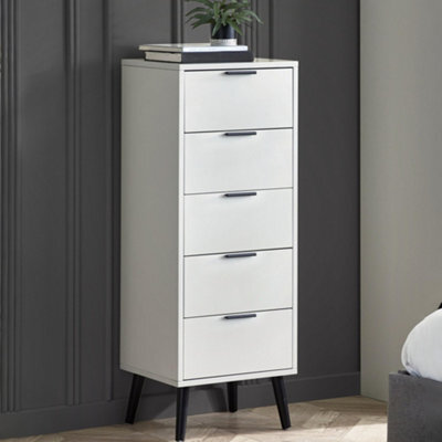 Julian Bowen Alba 5 Drawer Narrow Chest - Silk Grey - image 1