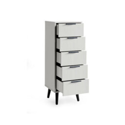 Julian Bowen Alba 5 Drawer Narrow Chest - Silk Grey - thumbnail 4