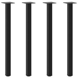 Berkfield Console Table Legs 4 Pcs Black 72-74 Cm Steel - thumbnail 2