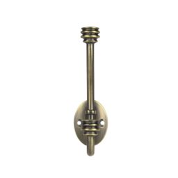 GoodHome Cap End Antique Brass Effect Zinc Alloy Wall-Mounted Hat & Coat Hook (H)126mm (D)35mm - thumbnail 2