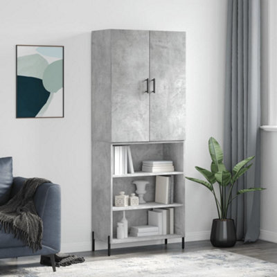 Berkfield Highboard Concrete Grey 69.5X34X180 Cm Engineered Wood - image 1