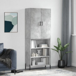 Berkfield Highboard Concrete Grey 69.5X34X180 Cm Engineered Wood - thumbnail 1