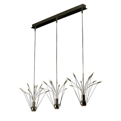 Luminosa Lighting Luminosa Quaffle Straight Bar Pendant Ceiling Light Satin Nickel