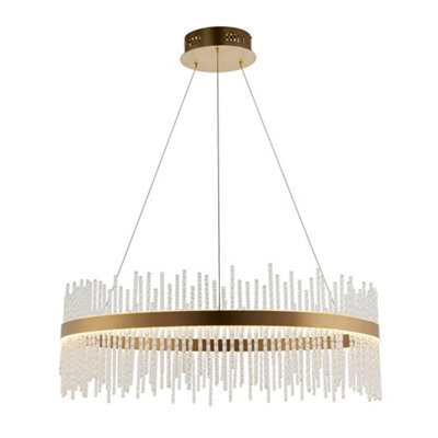 Luminosa Lighting Luminosa Trapani Pendant Ceiling Light Brushed Gold Plated Finish & Clear Glass - image 1