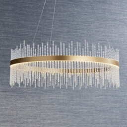 Luminosa Lighting Luminosa Trapani Pendant Ceiling Light Brushed Gold Plated Finish & Clear Glass - thumbnail 2