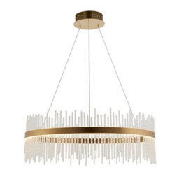 Luminosa Lighting Luminosa Trapani Pendant Ceiling Light Brushed Gold Plated Finish & Clear Glass - thumbnail 1